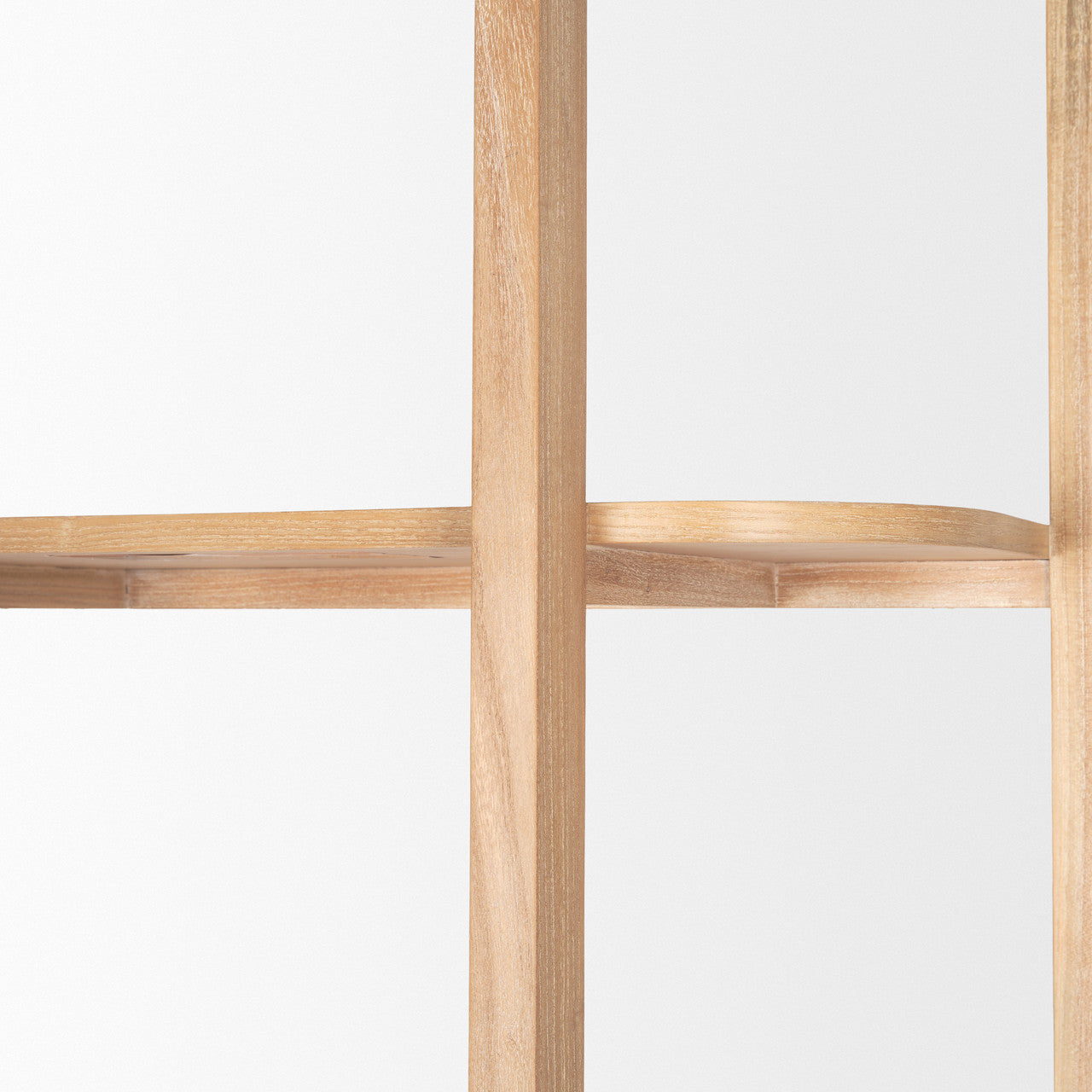 Taylin Light Brown Solid Wood Open Bookshelf