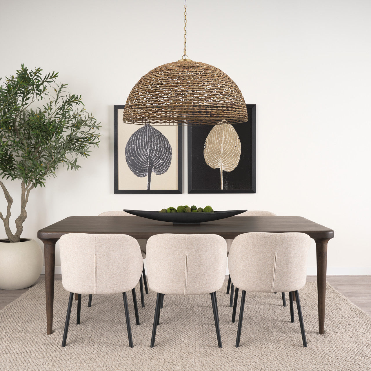 Piero Large Matte Black Metal Decorative Bowl