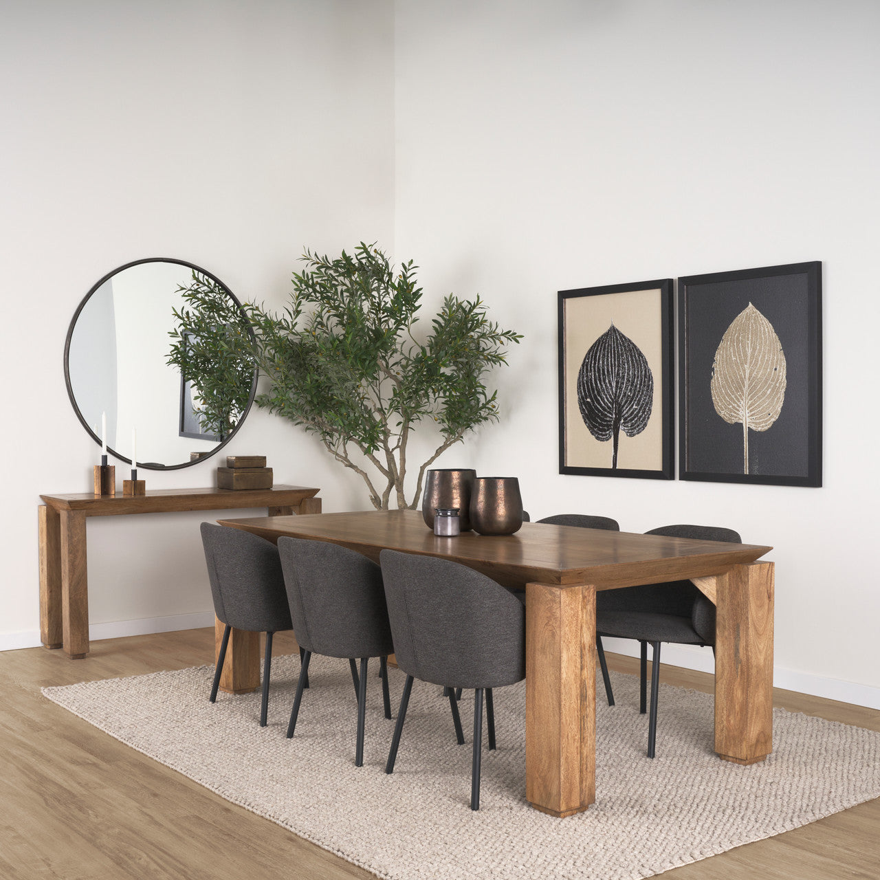 Shannon Dining Chair w/ Gray Fabric & Matte Black Metal