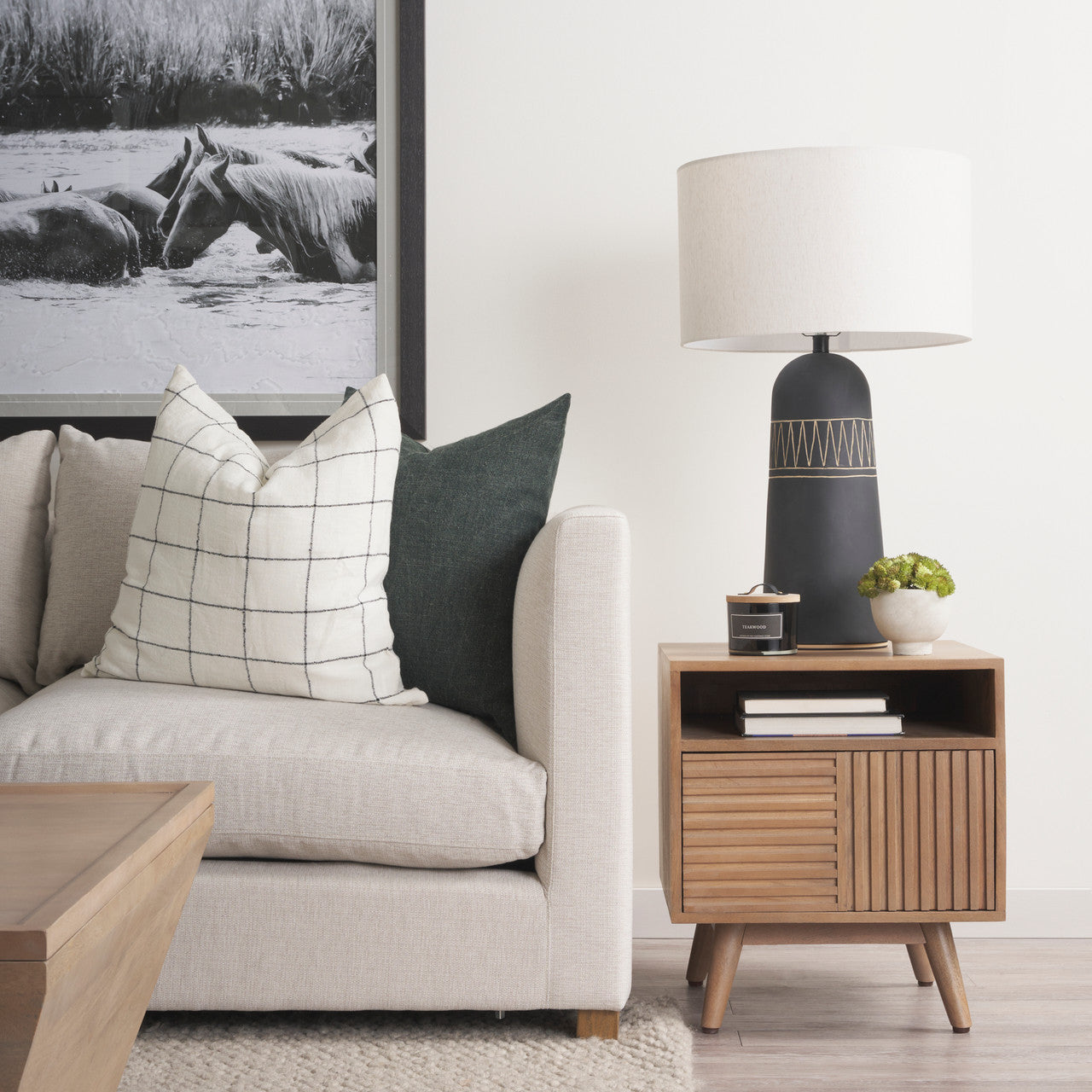 Sable  19.0L x 19.0W x 21.5H Light Brown Wood Side Table