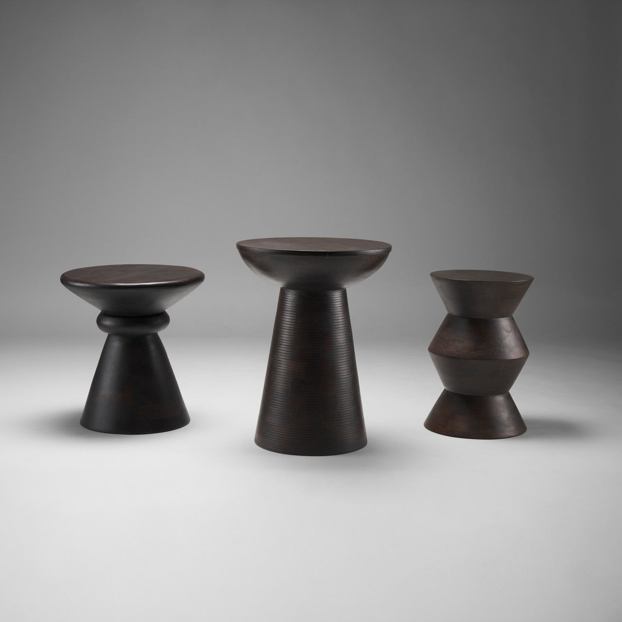Palmera Dark Brown Wood Pedestal Accent Table