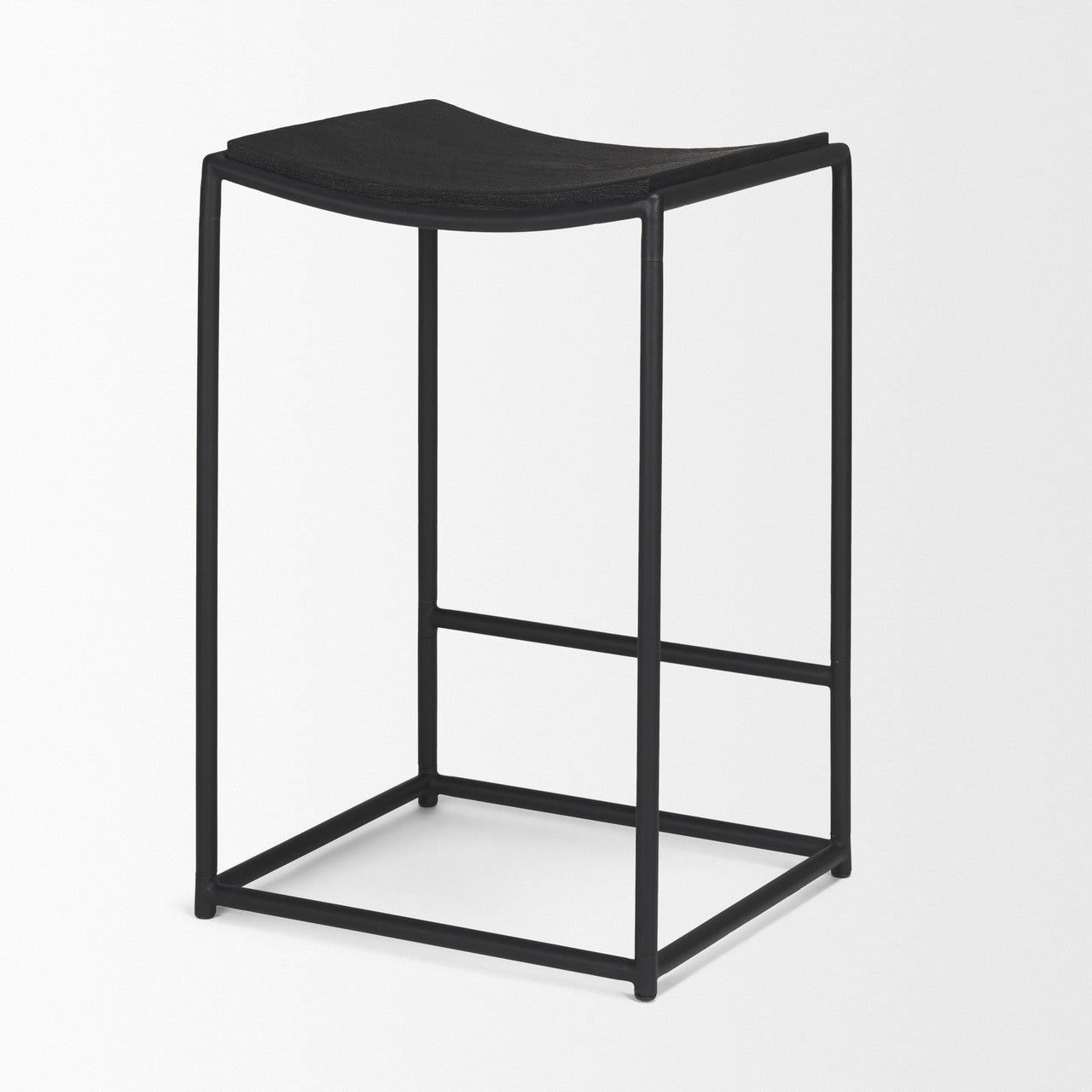 Taniel Textured Black Wood w/ Black Metal Counter Stool
