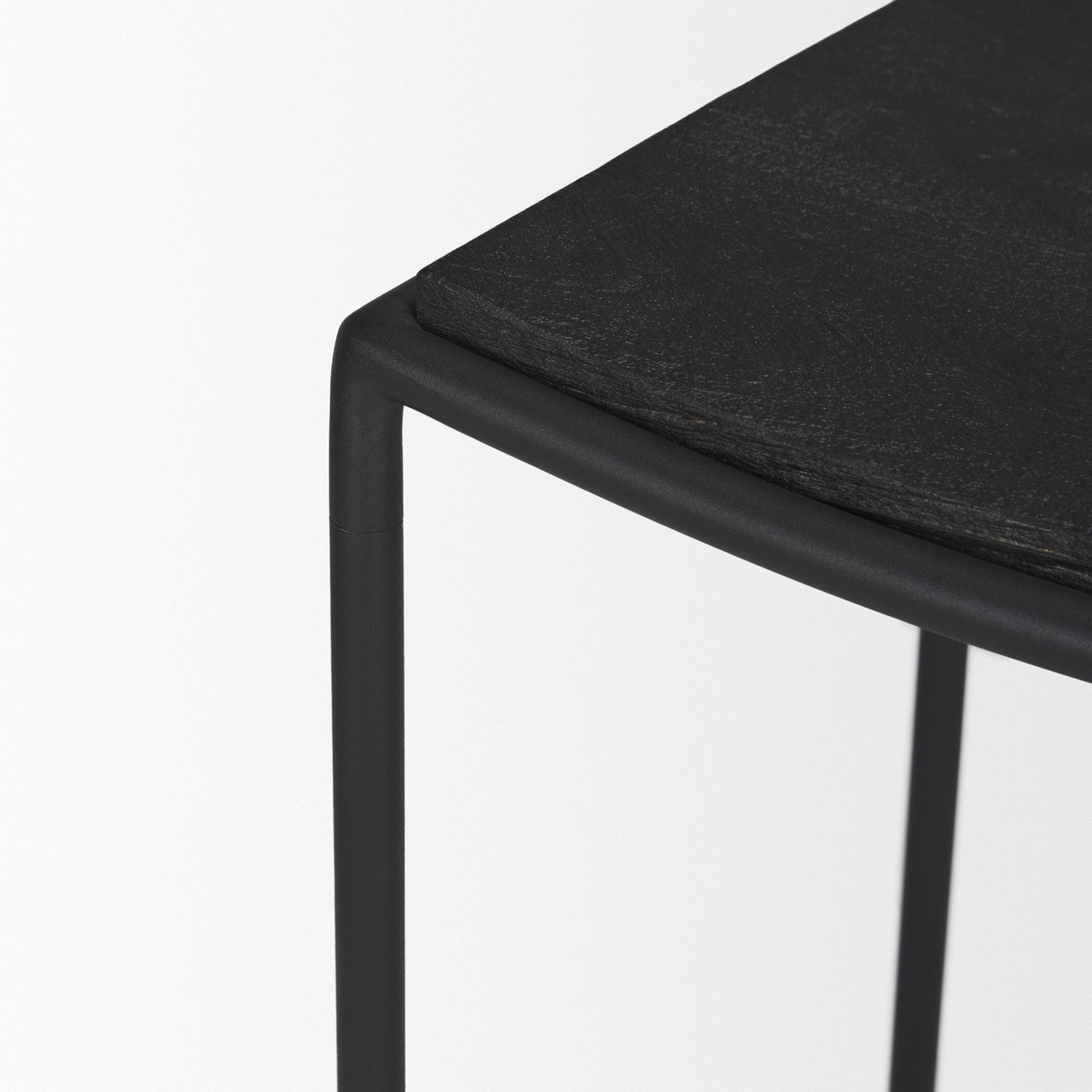 Taniel Textured Black Wood w/ Black Metal Counter Stool