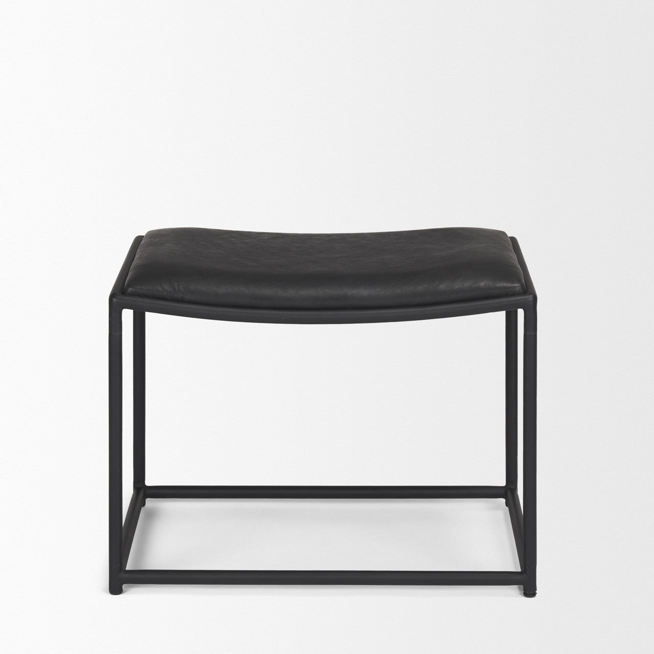Taniel Black Leather w/ Black Metal Stool