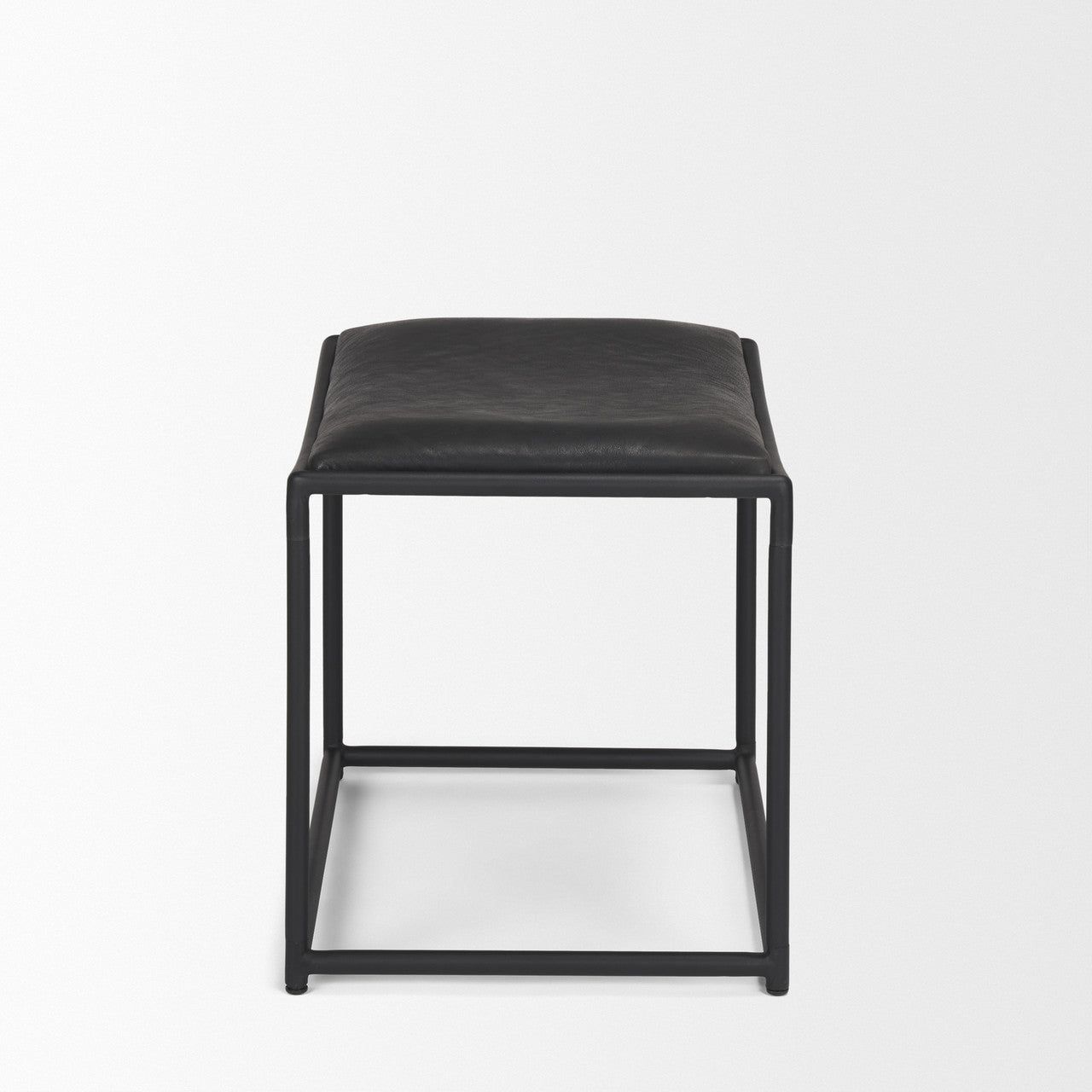 Taniel Black Leather w/ Black Metal Stool