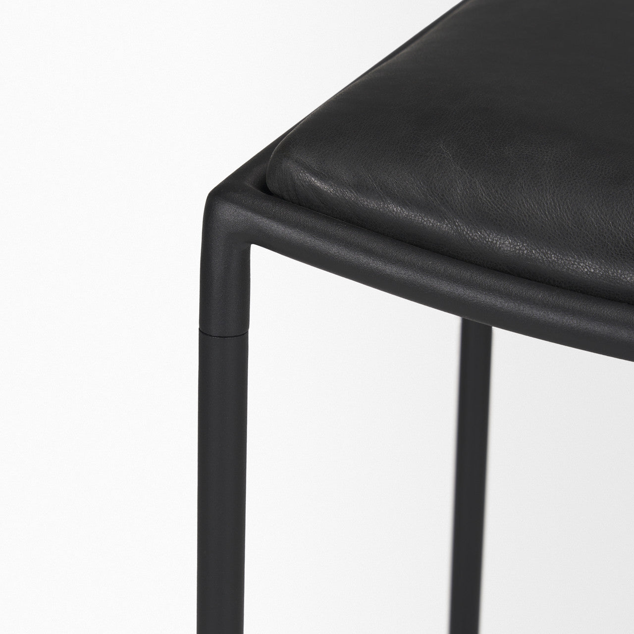 Taniel Black Leather w/ Black Metal Counter Stool