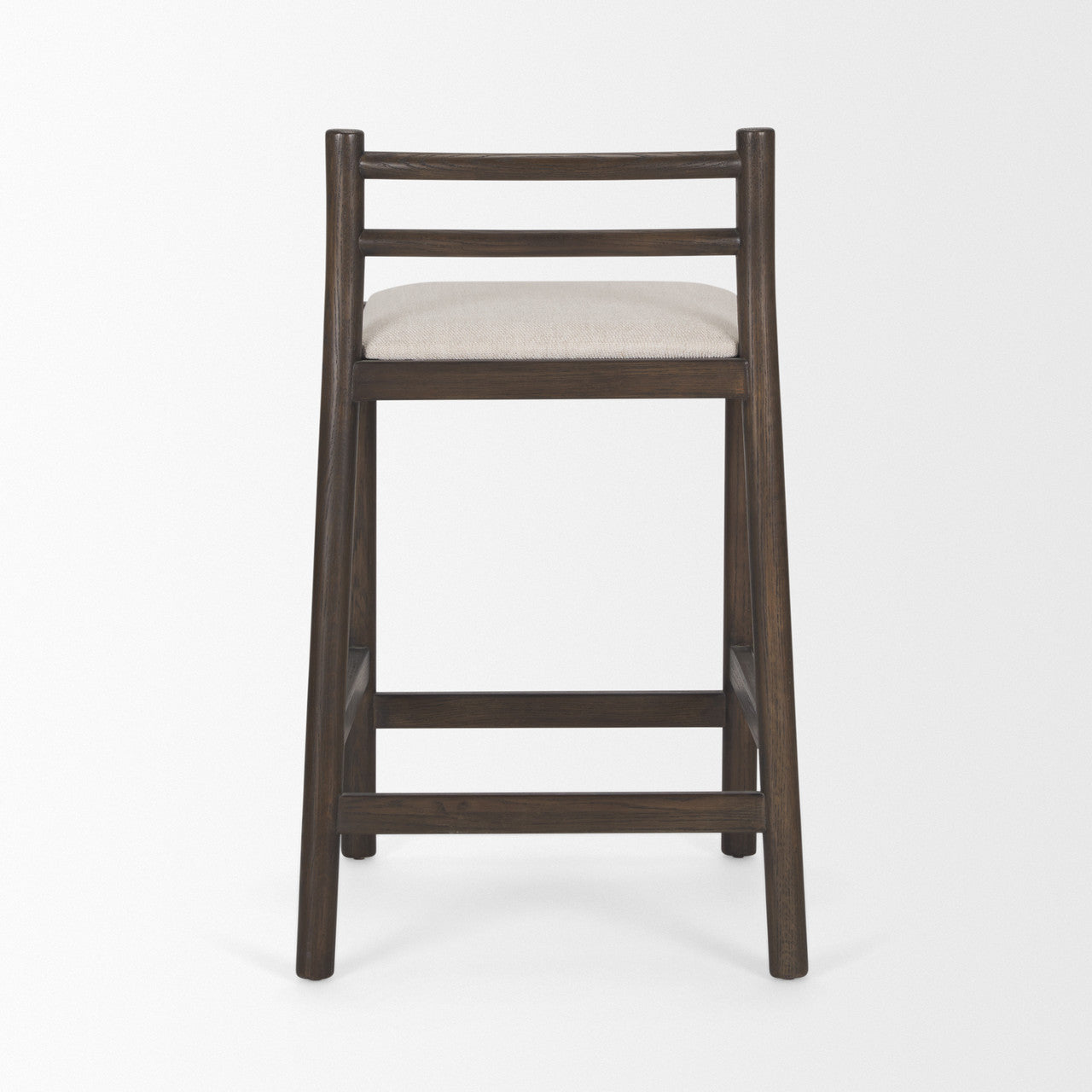 Sam Dark Brown Wood w/ Cream Fabric Counter Stool