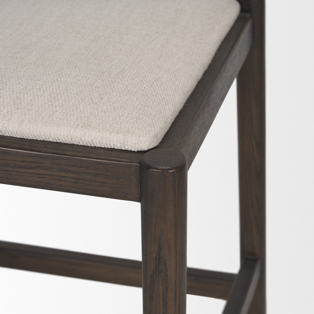 Sam Dark Brown Wood w/ Cream Fabric Counter Stool