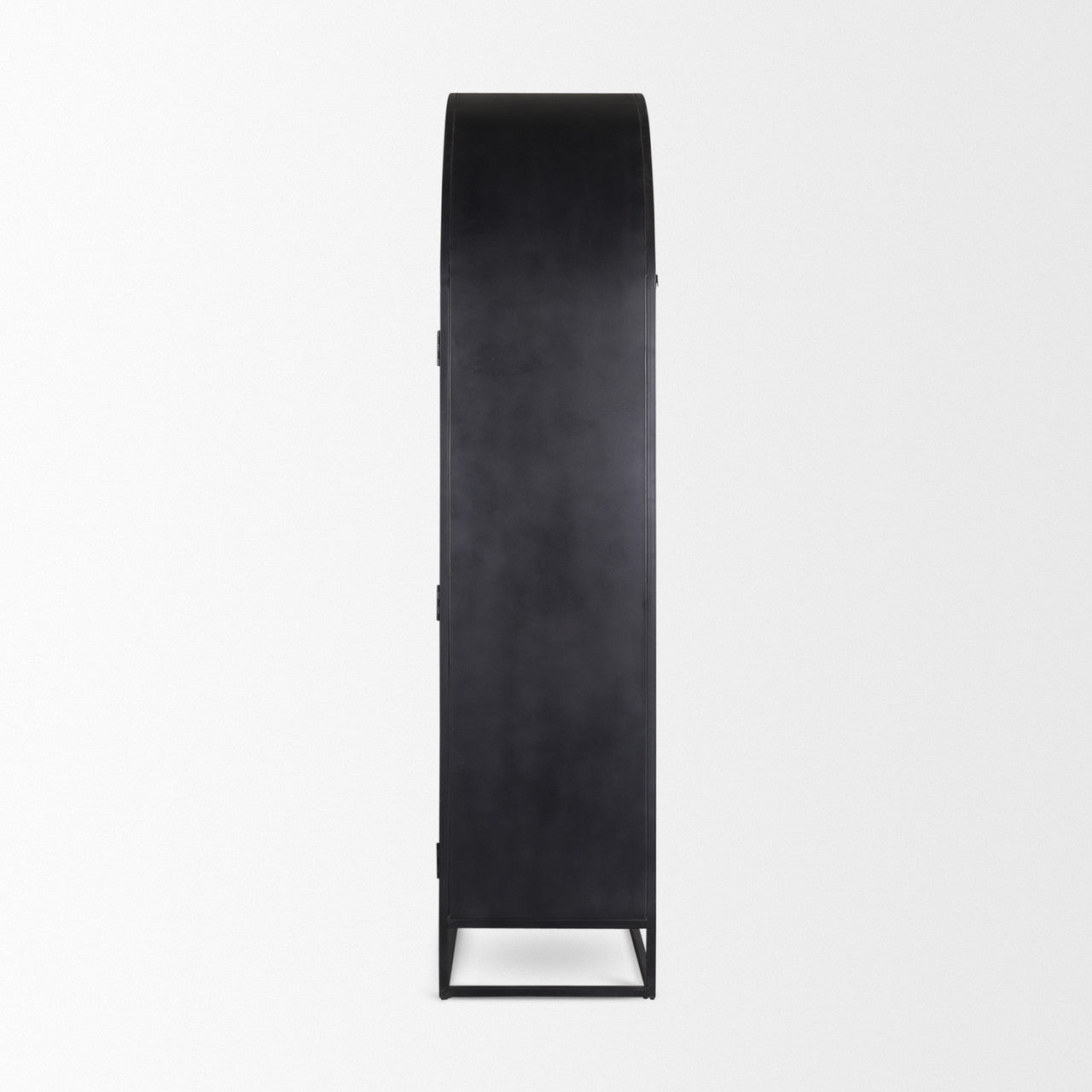 Sloan 80.5H Black Wood W/Black Metal Frame Arched Cabinet
