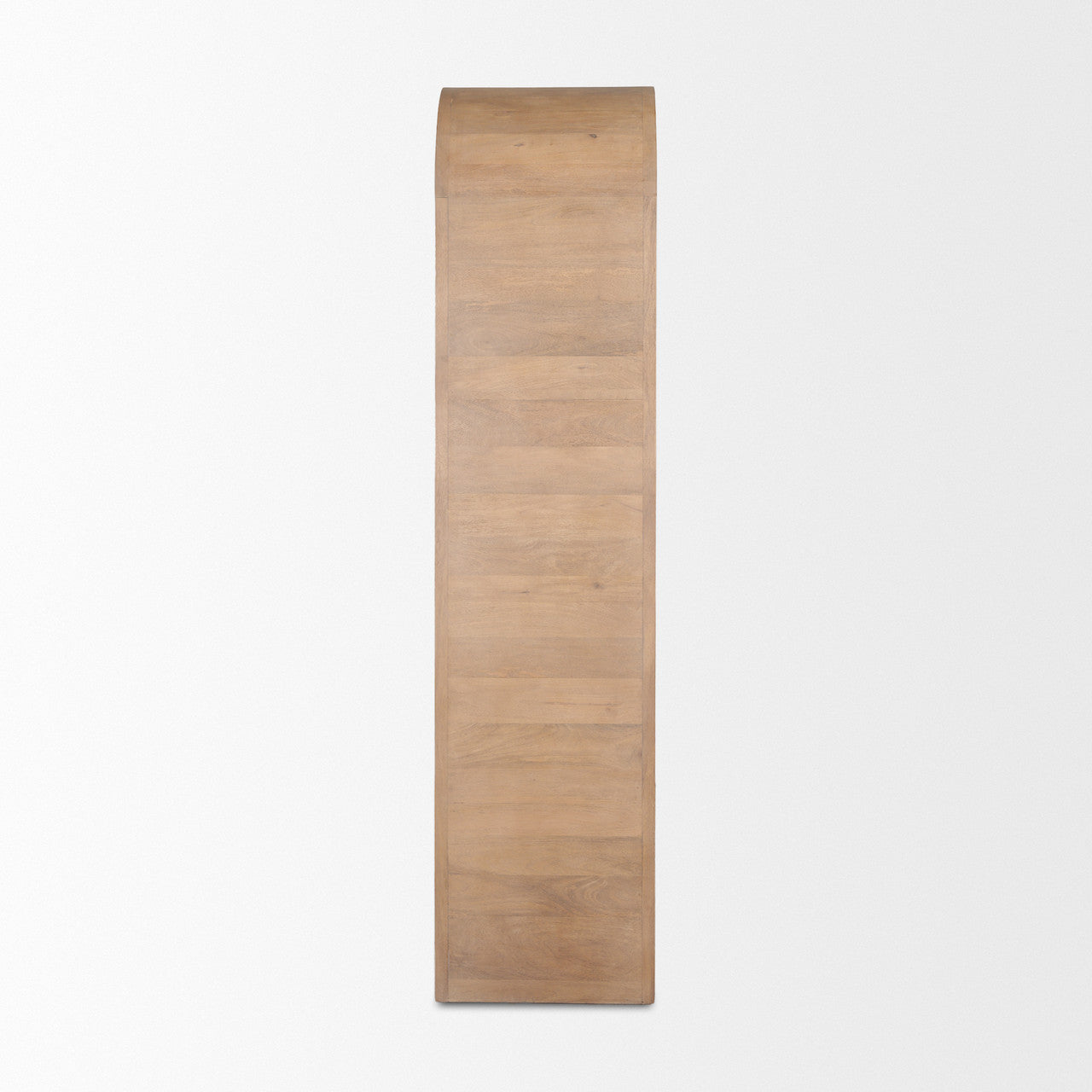 Sorina Reverse Fluted Light Brown Wood Curio Cabinet