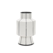 Dinah Small White w/ Black Stripes  Ceramic Vase