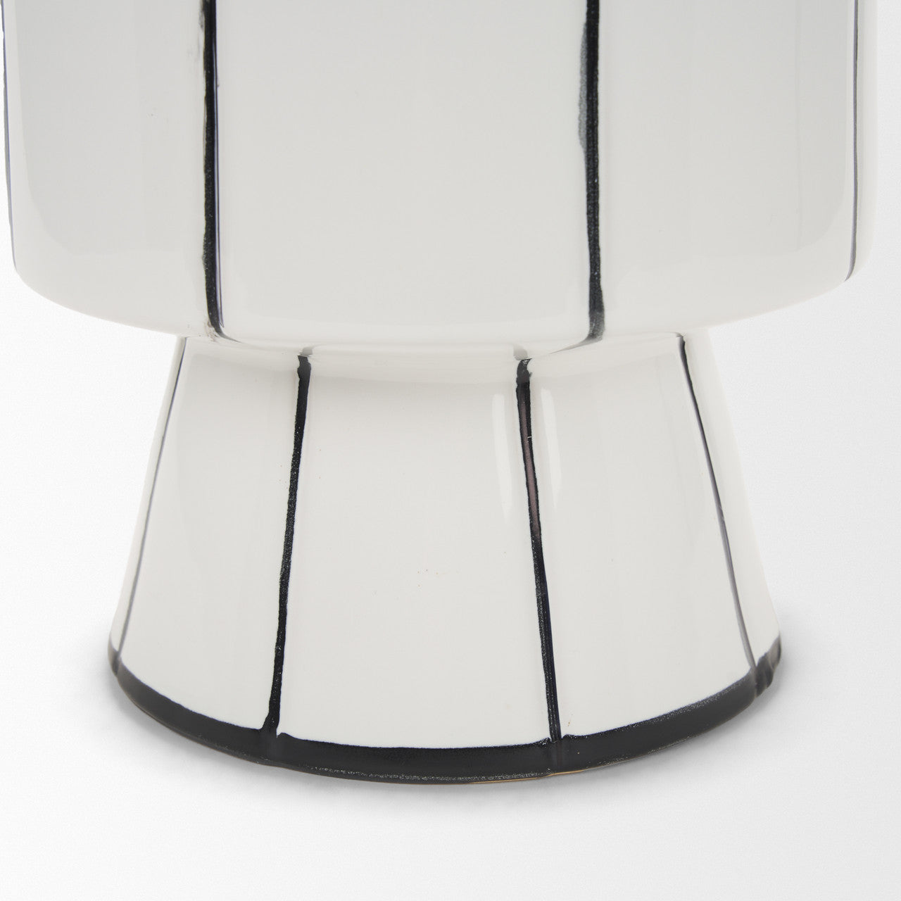 Dinah Small White w/ Black Stripes  Ceramic Vase