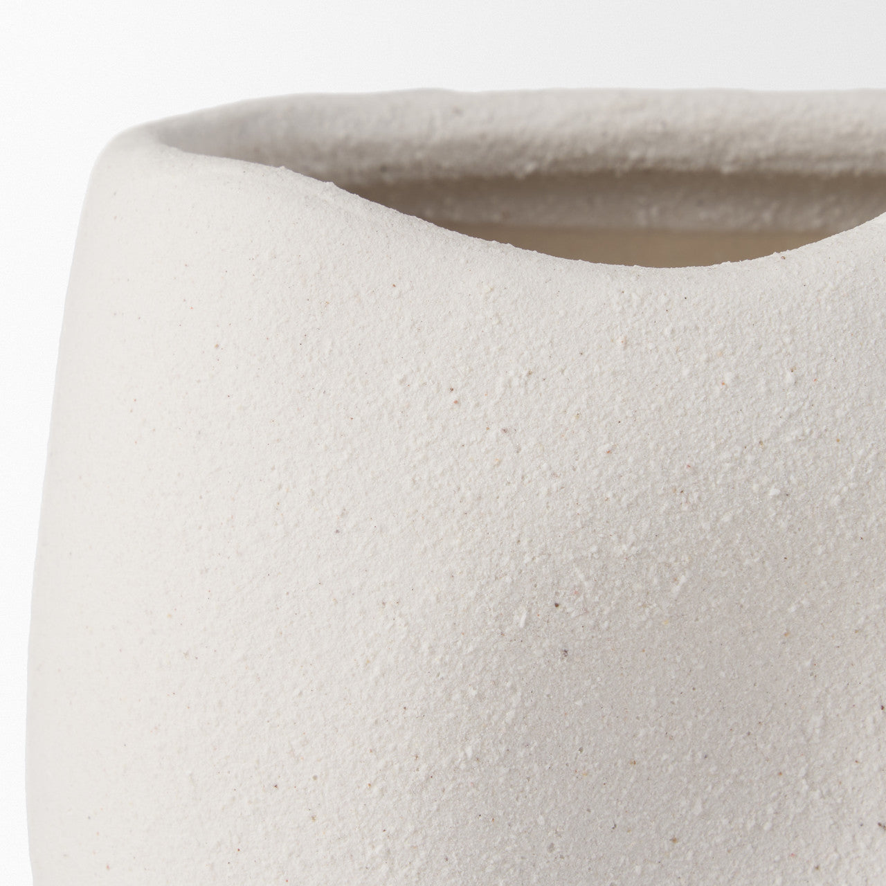 Darian Small Textured Matte White Ceramic Vase
