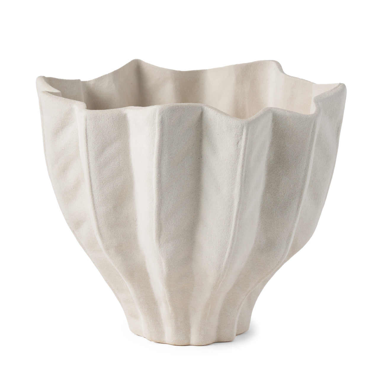 Daria Textured White Sculptural Ceramic Bowl
