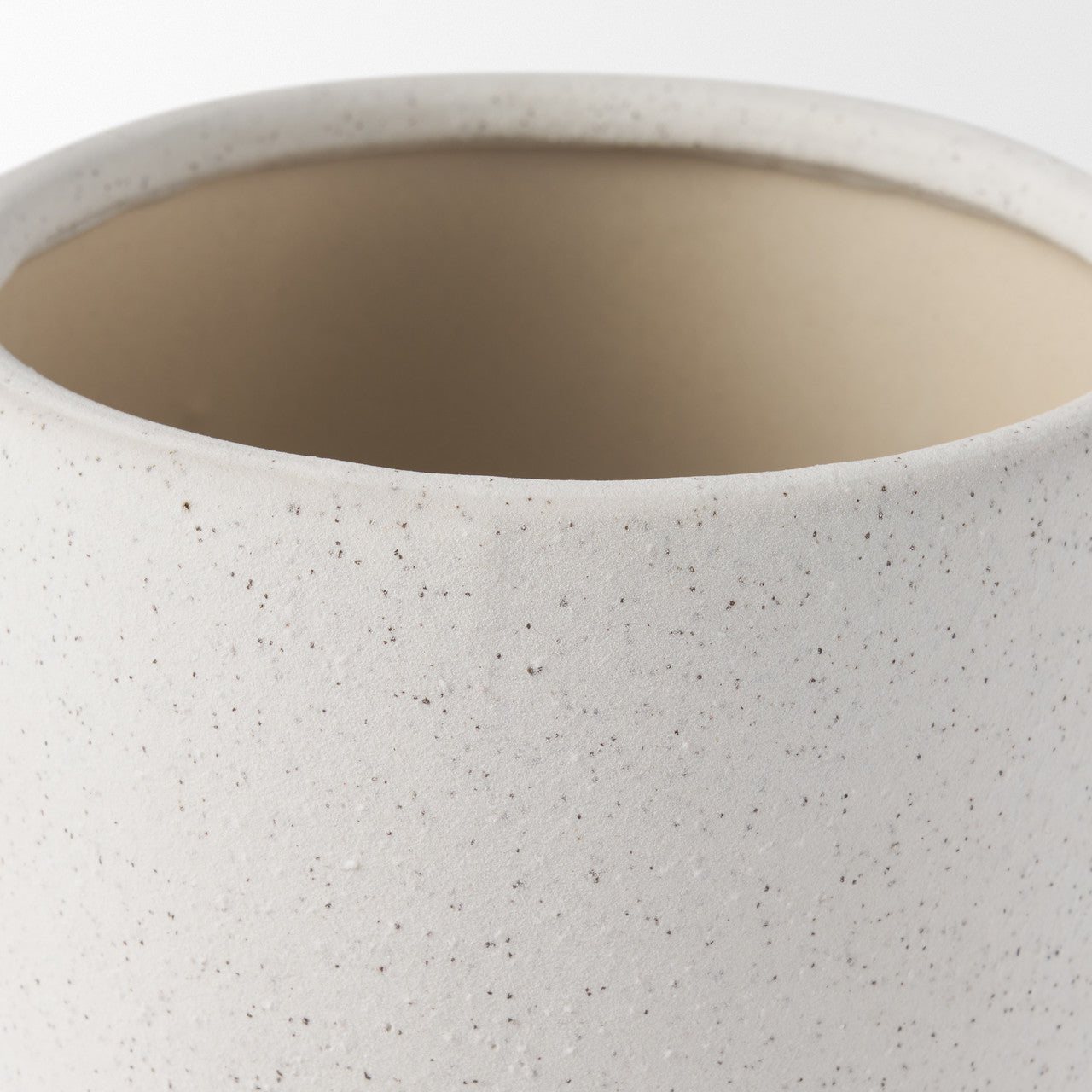 Dylan Small Textured Off White w/ Handles Ceramic Vase
