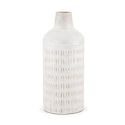 Tisha Large White W/ Terracotta Distressing Metal Vase