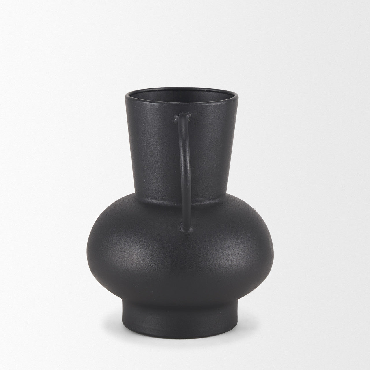 Tasya Small Matte Black Metal Vase