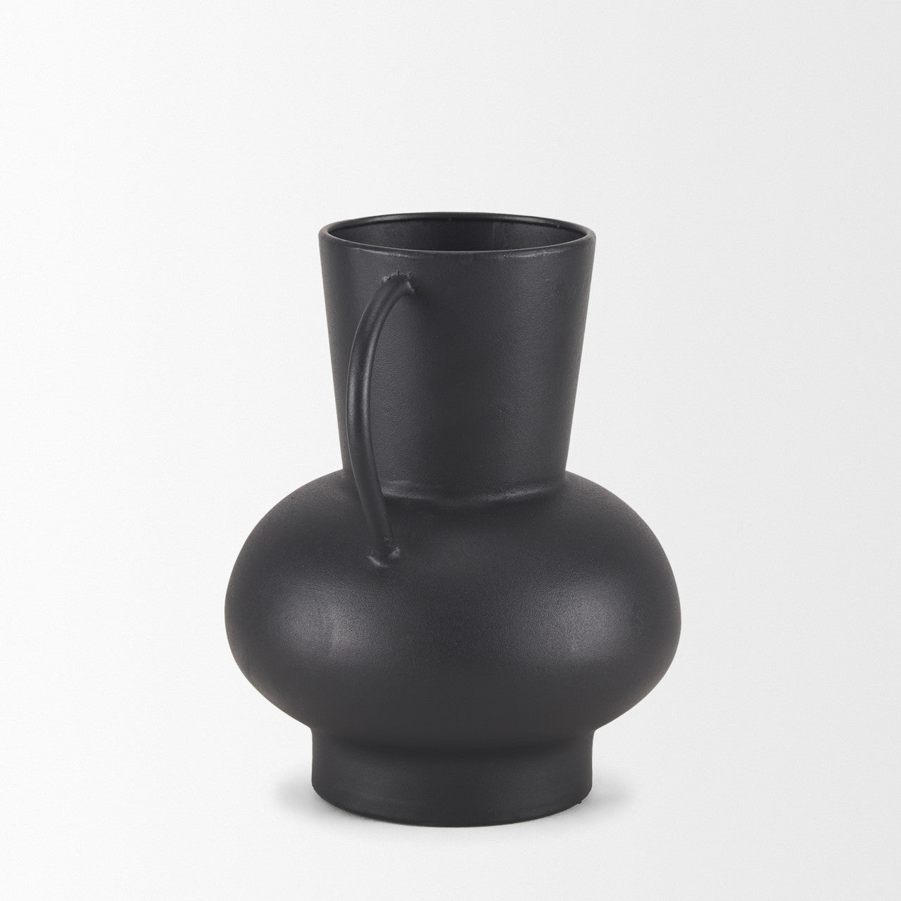 Tasya Small Matte Black Metal Vase