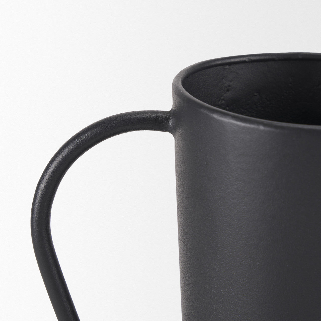 Tasya Large Matte Black w/ Handles Metal Vase