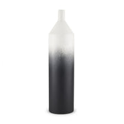 Townley Tall White w/ Black Ombre Metal Vase