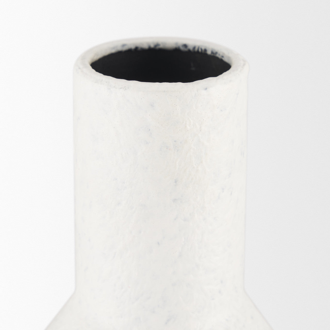 Townley Tall White w/ Black Ombre Metal Vase