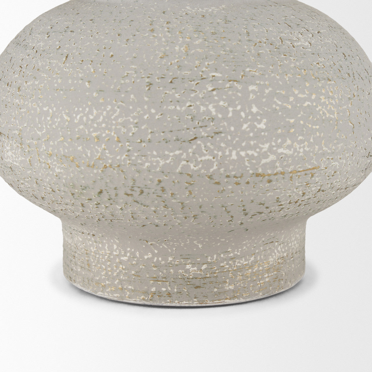 Torres Small Textured Off White w/ Gold Metal Vase