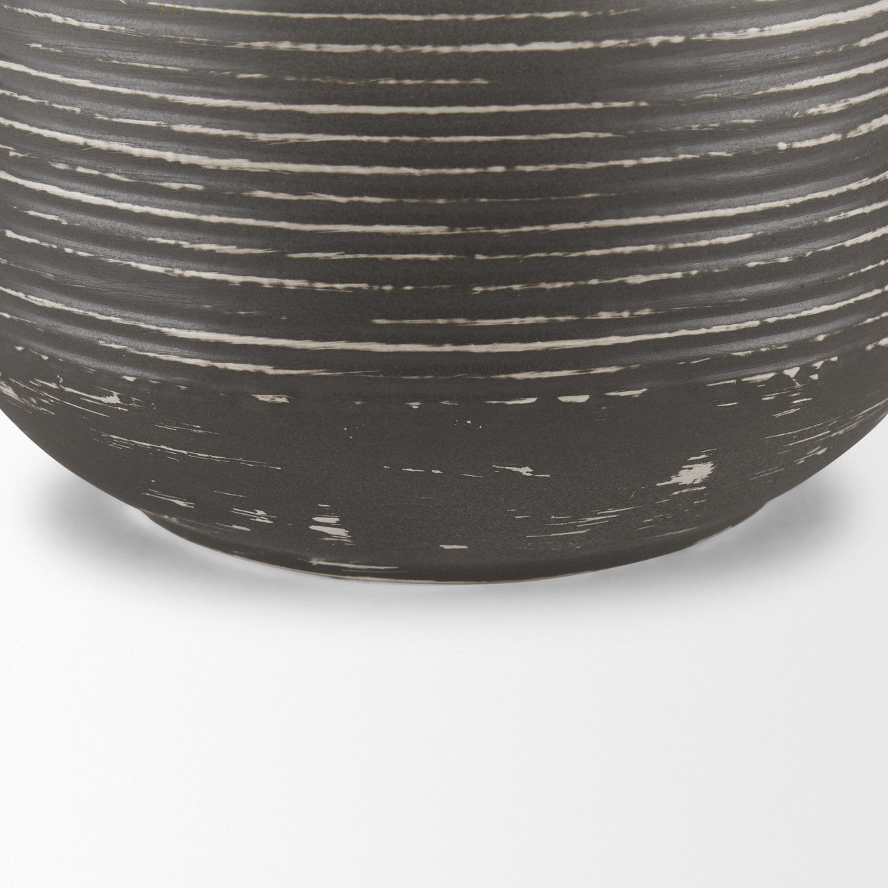 Toru Medium White w/ Grey Ombre Metal Vase