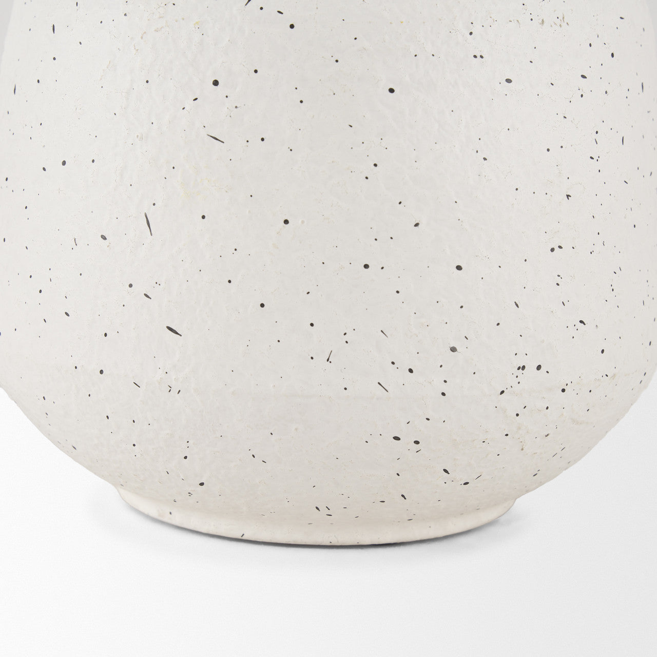Treva Small White w/ Black Speckles Metal Vase