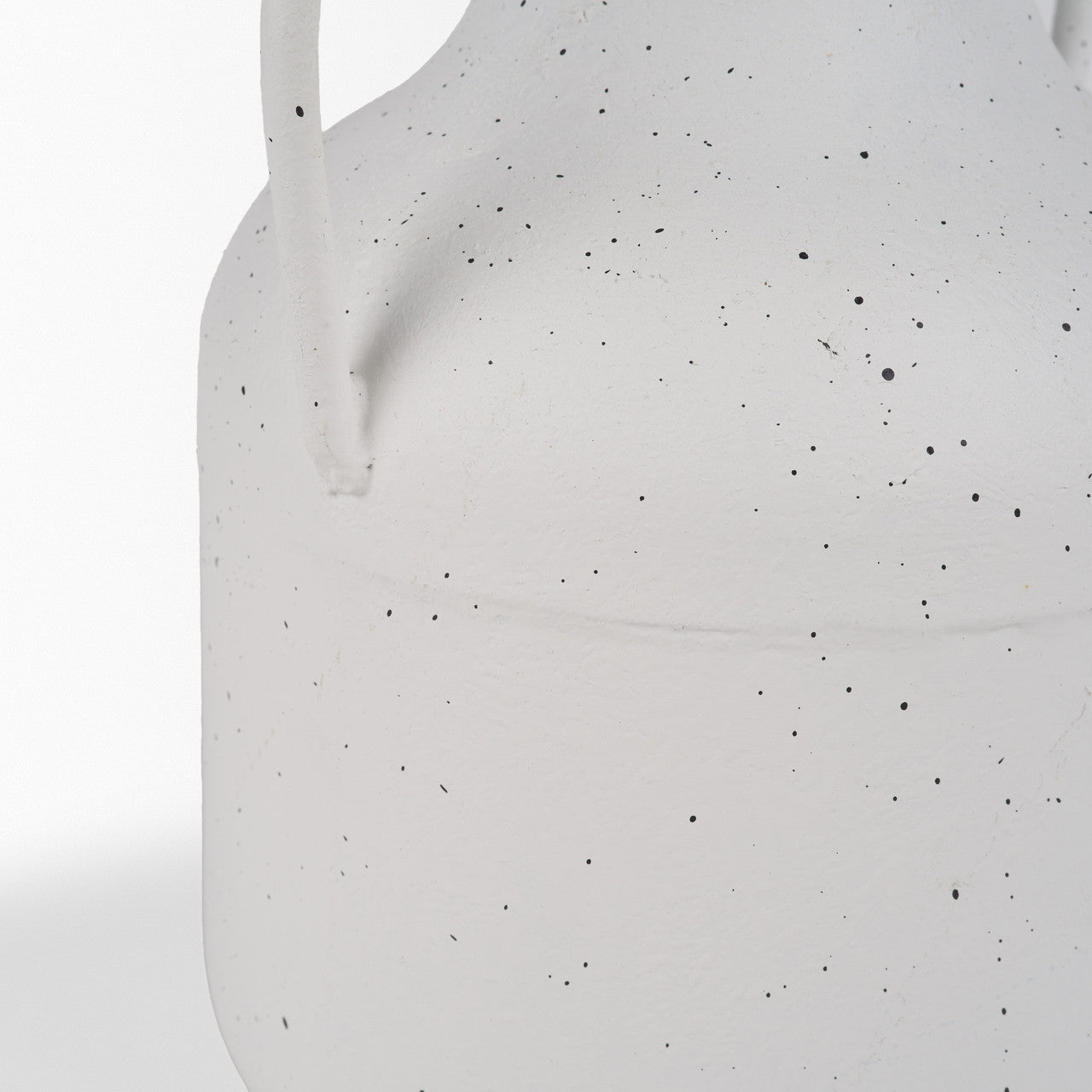 Treva Tall White w/ Black Speckles Metal Vase