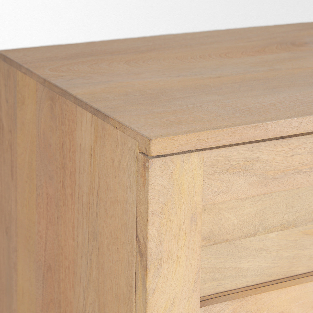 Suri Light Brown Wood w/ Glass Doors Sideboard