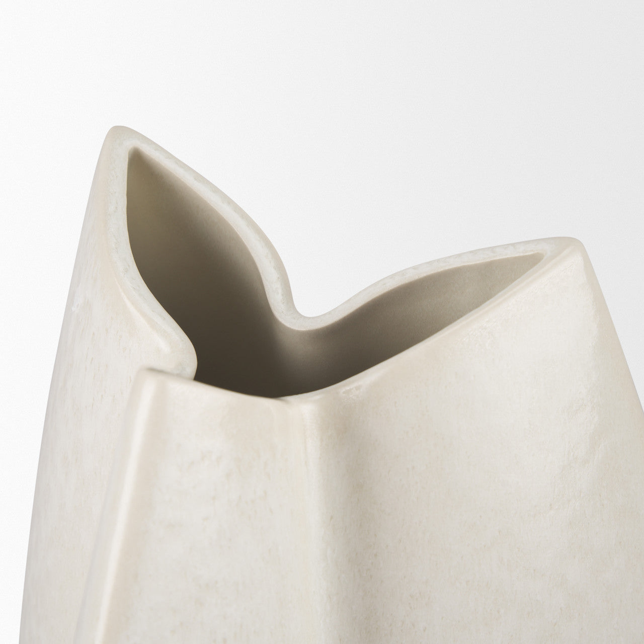 Vania Large Off White w/ Tan Textured Ceramic Vase