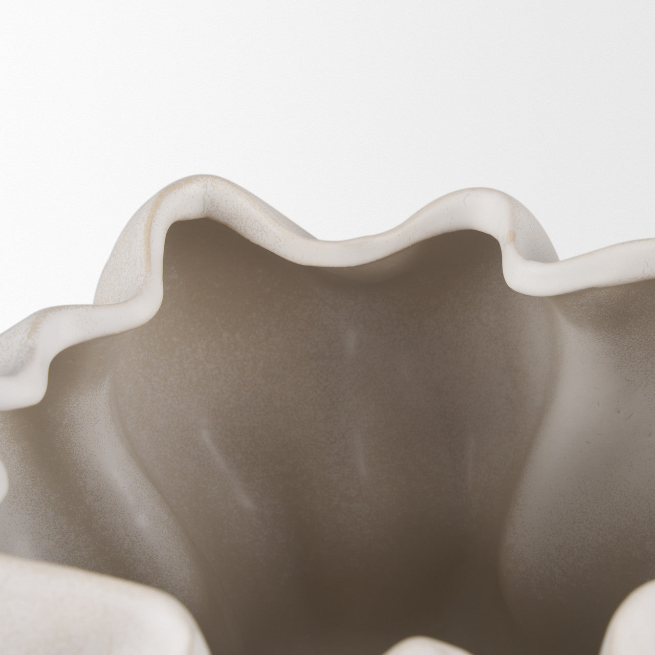 Vanna Sculptural Cream Glazed Ceramic Vase
