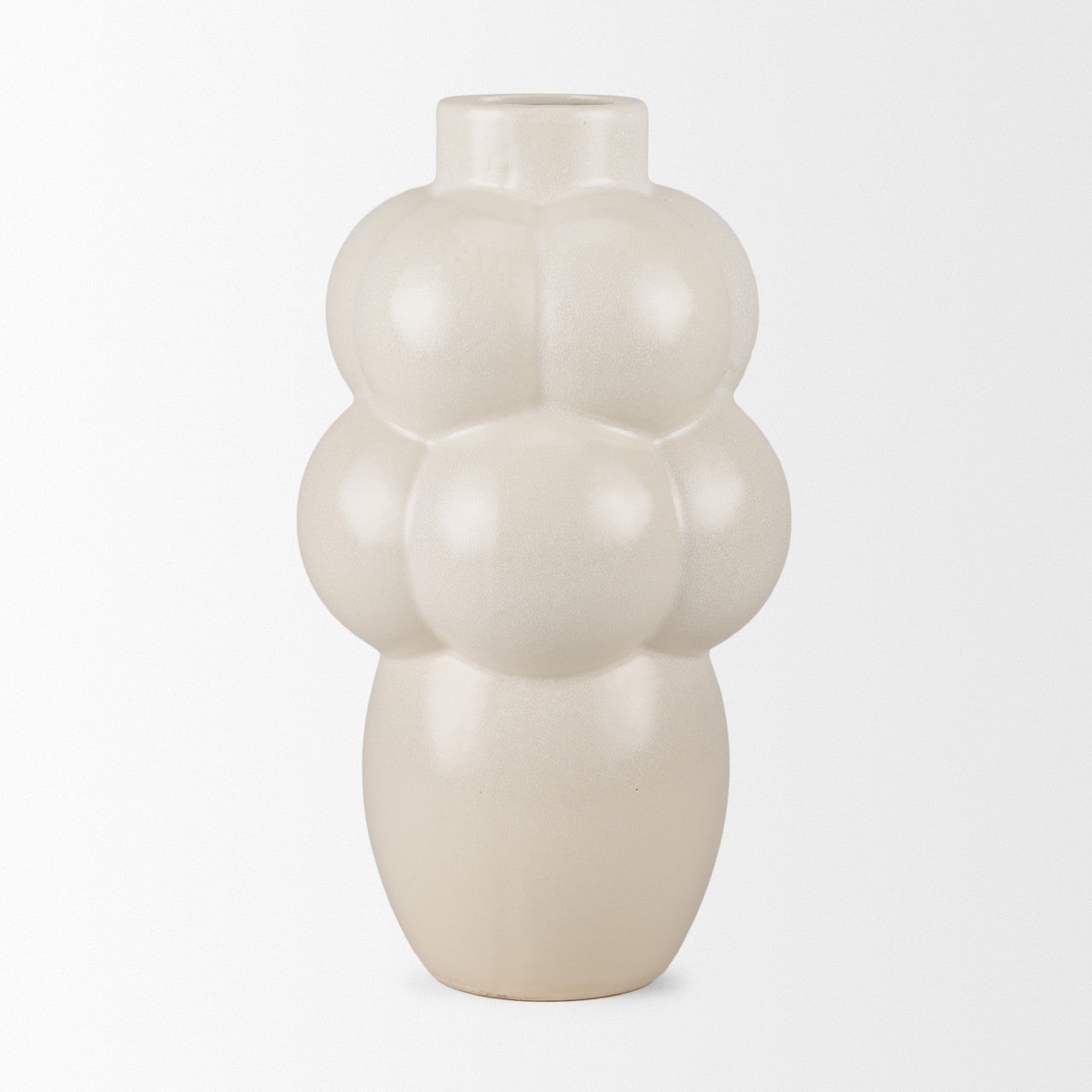 Ulvi Cream Glazed Bubble Ceramic Vase
