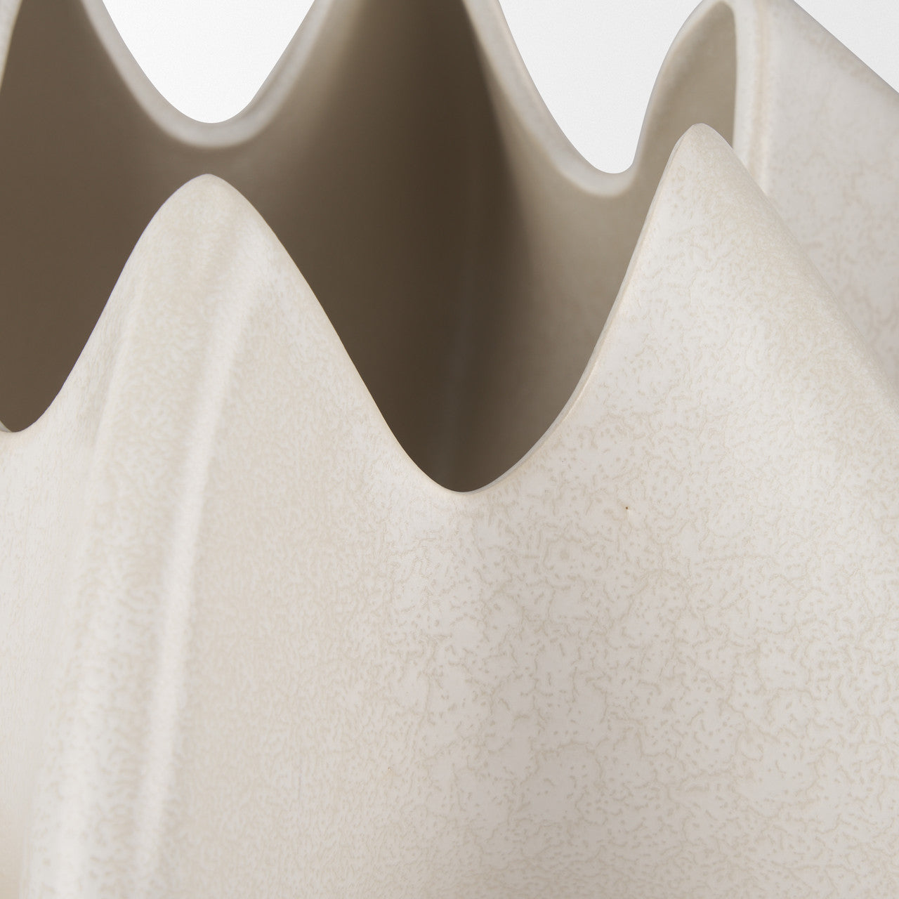 Ulrich Sculptural Cream Glazed Ceramic Vase