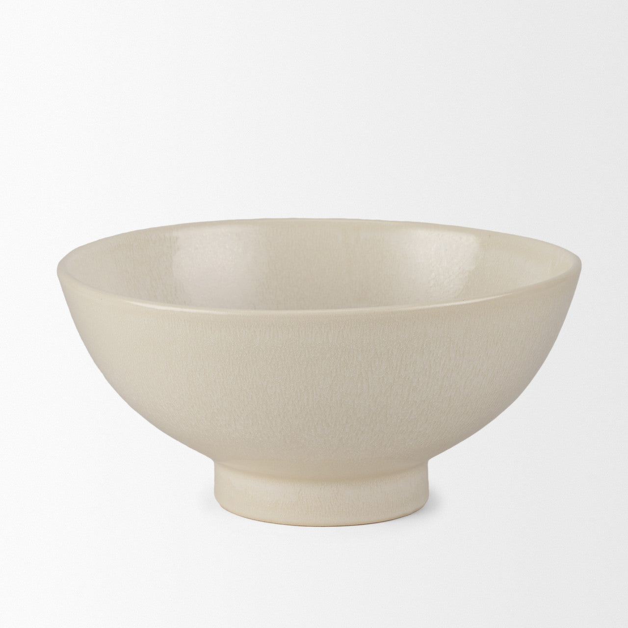 Tyren Cream Glazed Decorative Round Ceramic Bowl