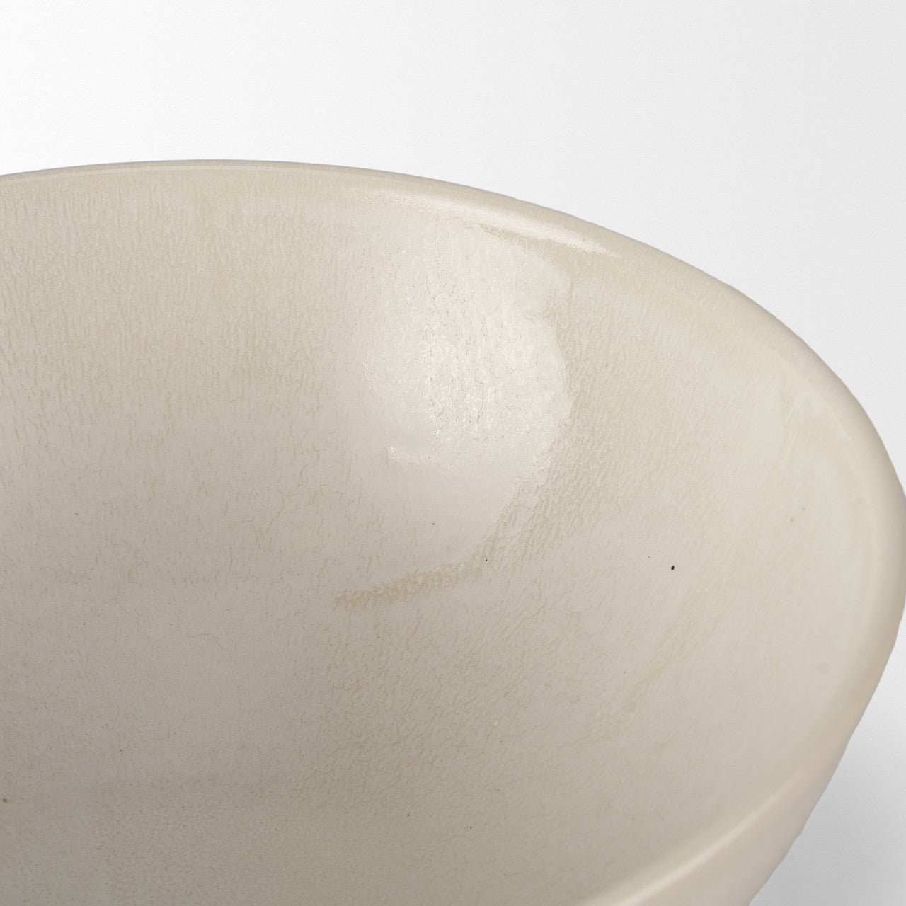 Tyren Cream Glazed Decorative Round Ceramic Bowl