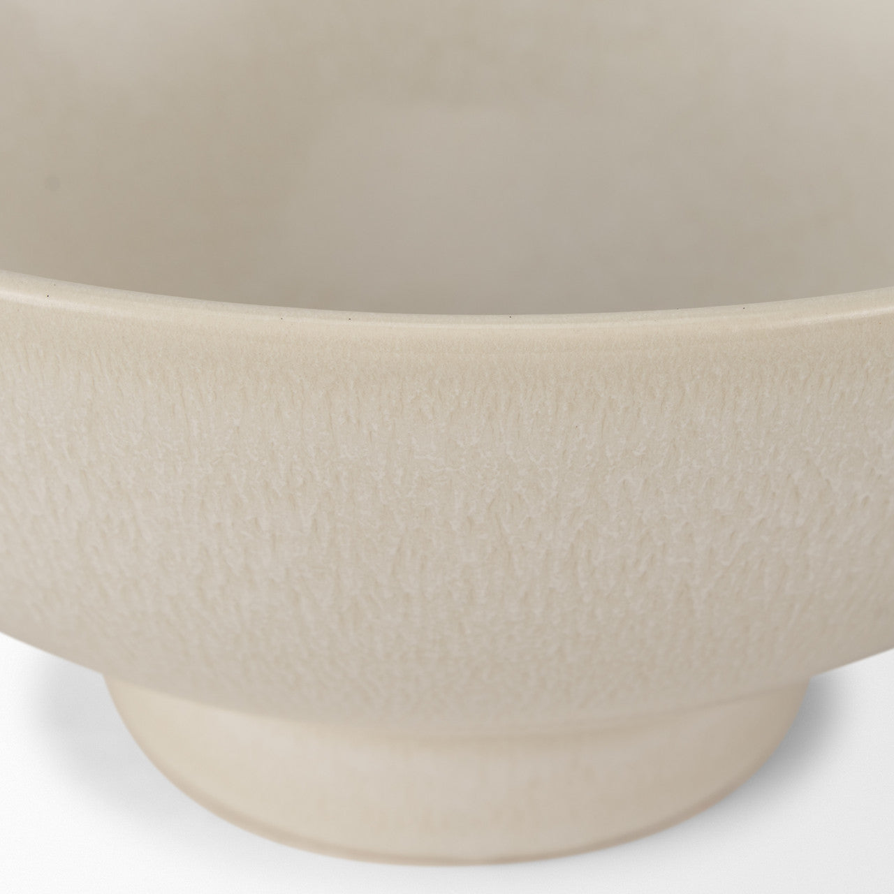 Tyren Cream Glazed Decorative Round Ceramic Bowl
