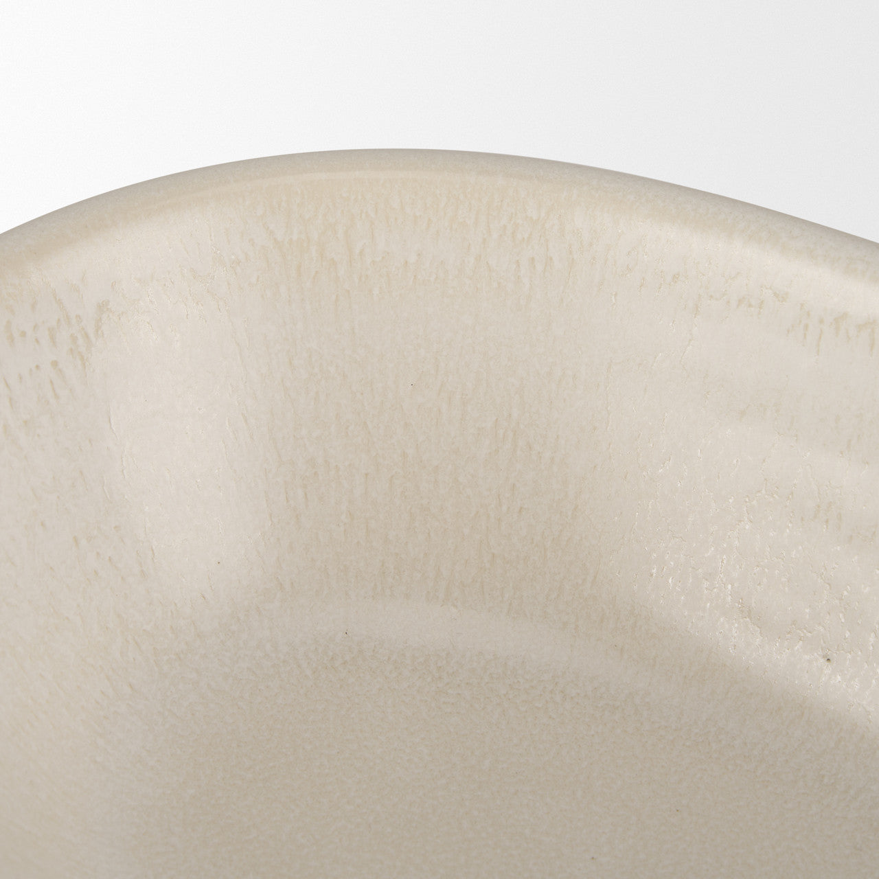 Tyren Cream Glazed Decorative Oblong Ceramic Bowl