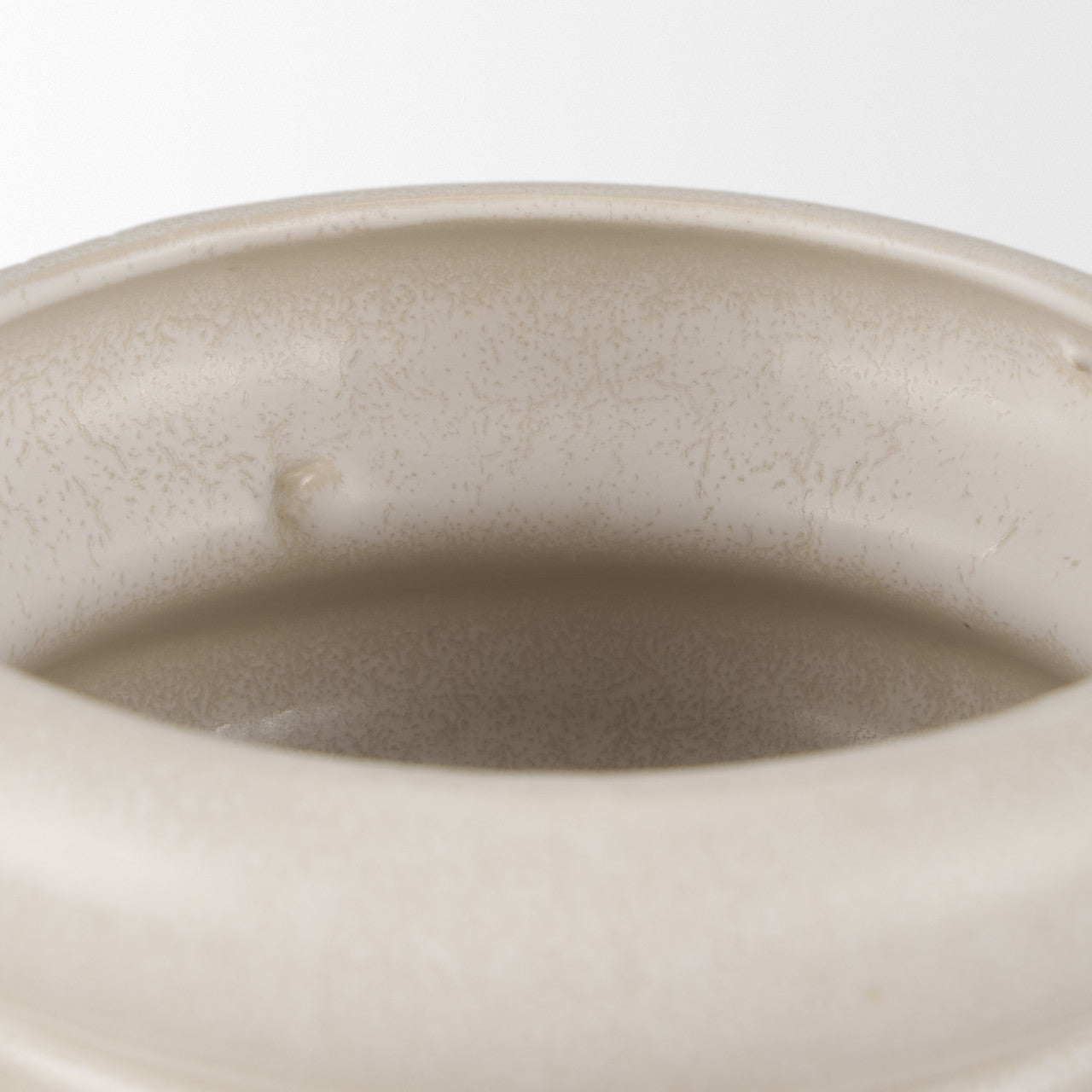 Twyla Tall Cream Glazed Ring Pot