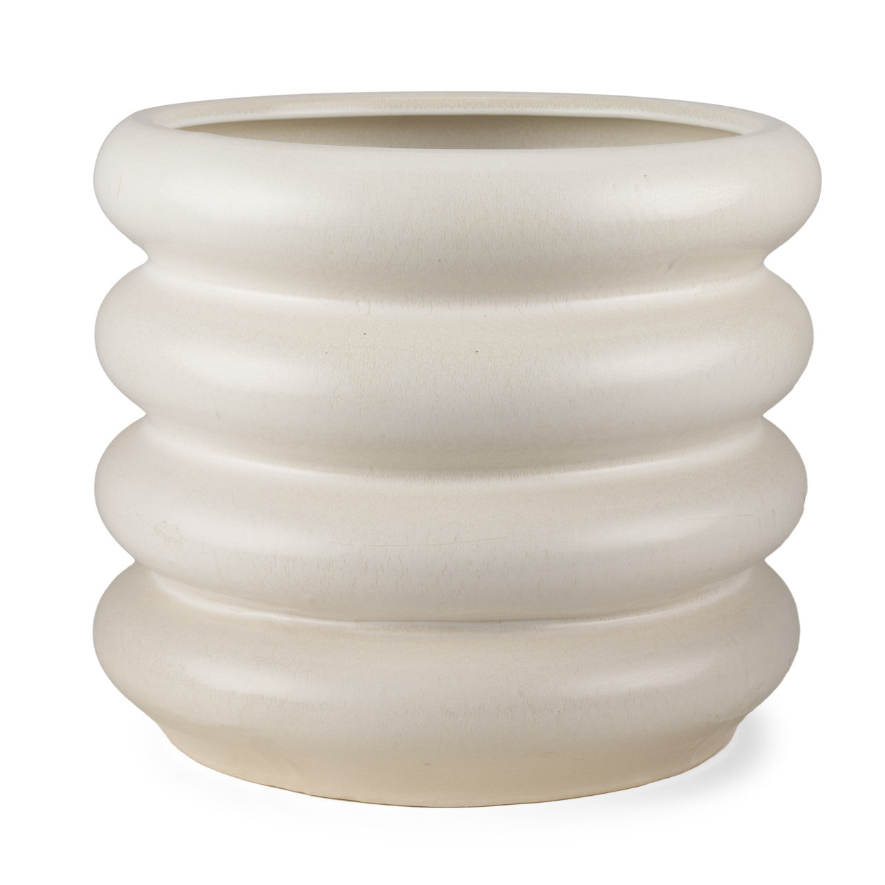 Twyla Tall Cream Glazed Floor Ceramic Vase
