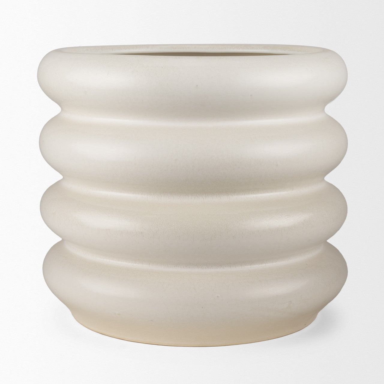 Twyla Tall Cream Glazed Floor Ceramic Vase