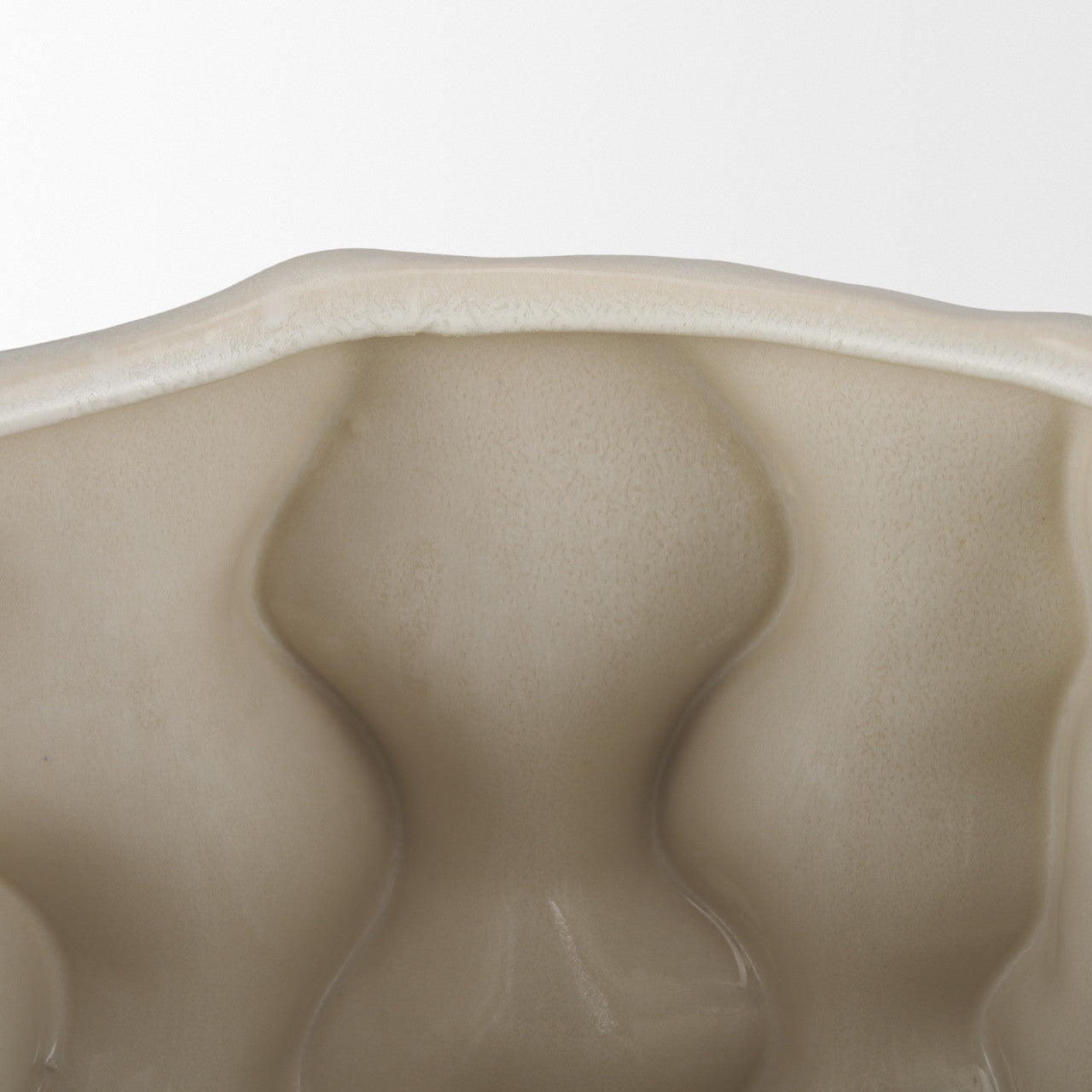 Vahn Sculptural Cream Glazed Decorative Ceramic Bowl