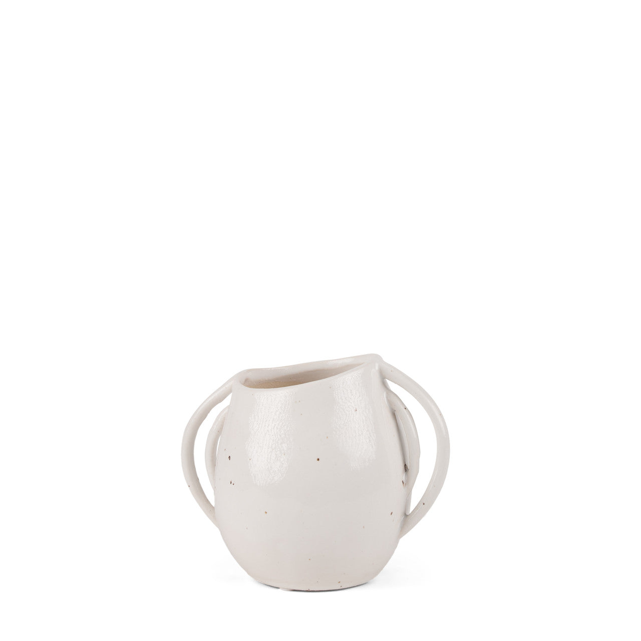 Urvi Short Off White Speckled Asymmetrical Ceramic Vase