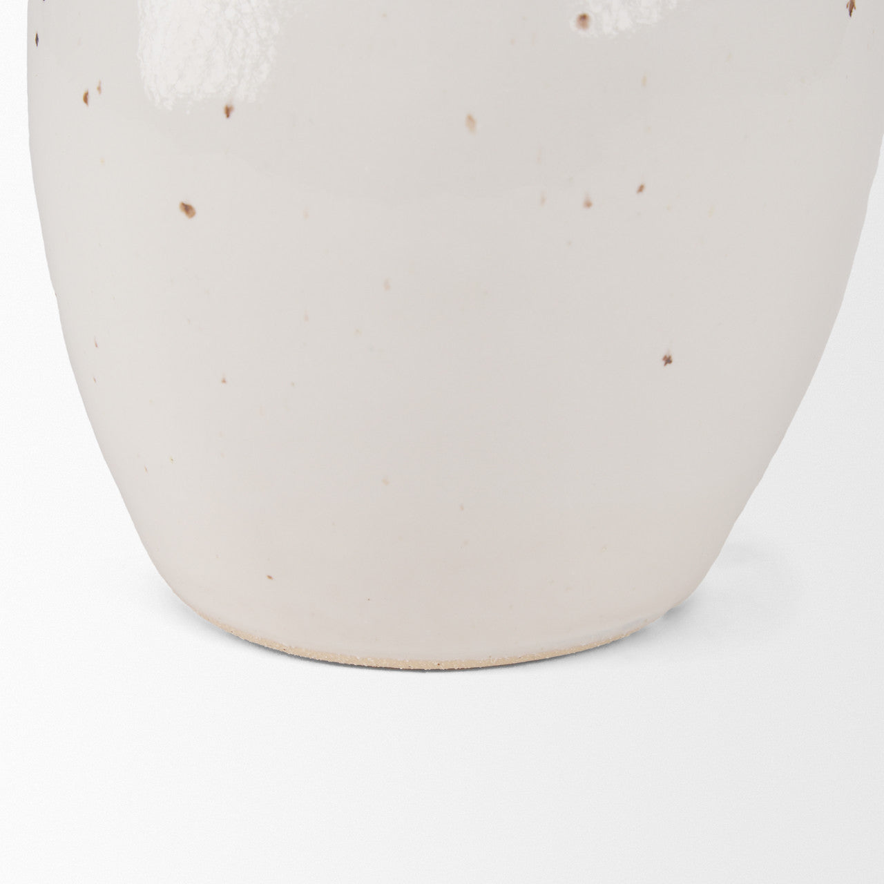 Urvi Tall Off White Speckled Asymmetrical Ceramic Vase