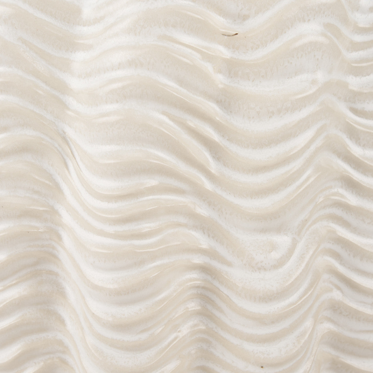 Velia Short Seashell Sculptural Cream Glazed Ceramic Vase