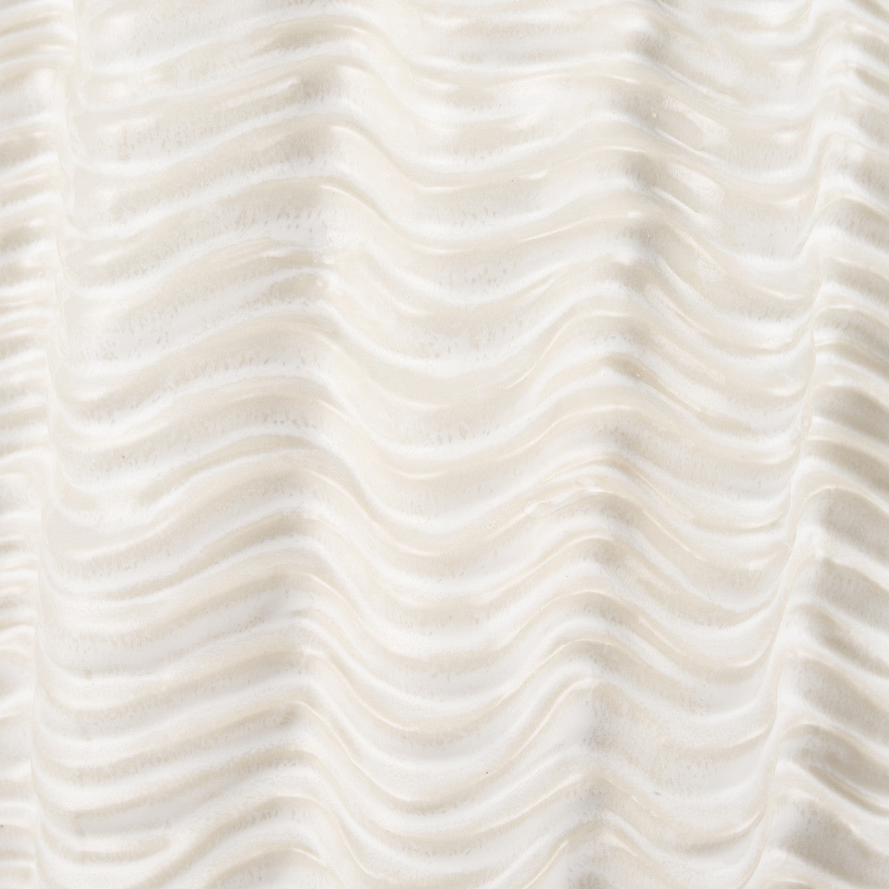 Velia Tall Seashell Sculptural Cream Glazed Ceramic Vase