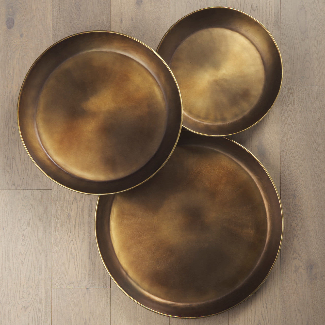 Eagan 24.0L x 24.0W x 2.0H Brass Aluminium Tray Large