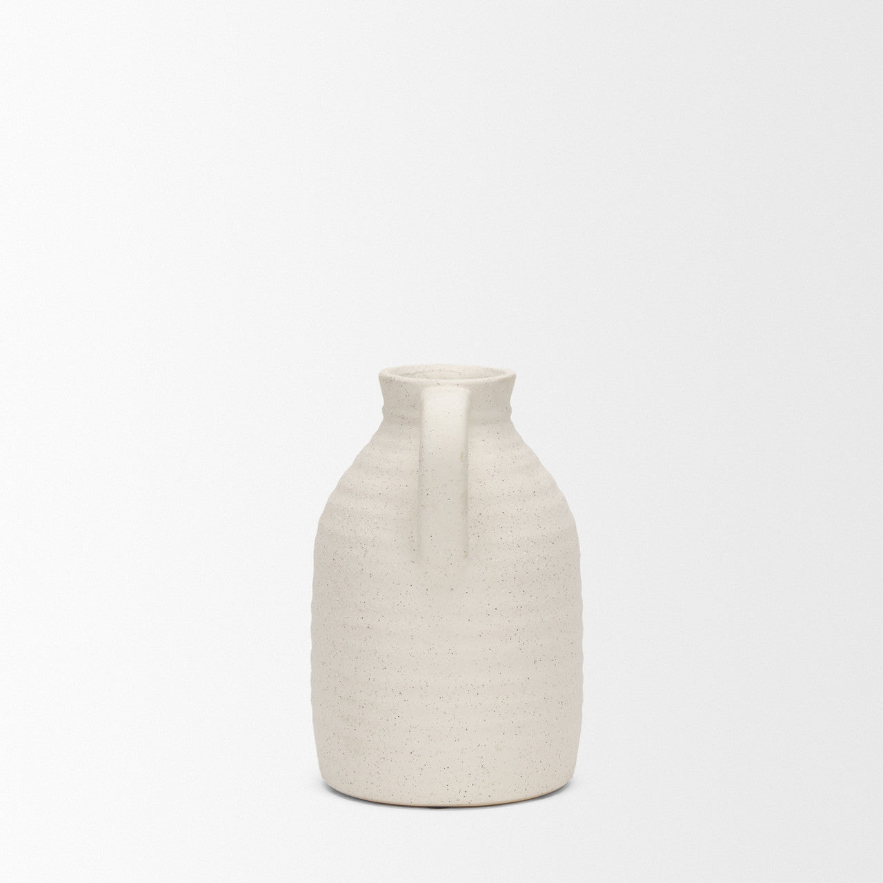Tyrus Medium Textured Matte White w/ Speckling Ceramic Vase