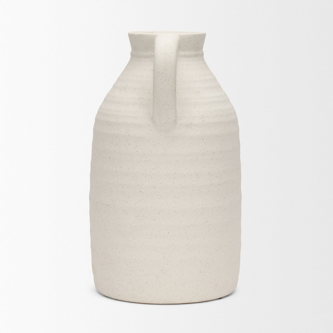 Tyrus Large Textured Matte White w/ Speckling Ceramic Vase