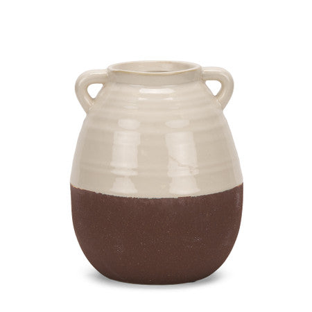Tryna Small Beige w/ Matte Brown Ceramic Vase